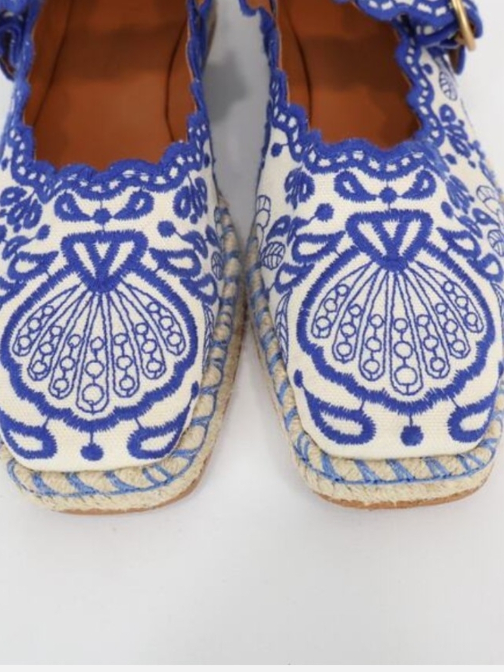 Farm Rio Embroidered Mary Jane Espadrilles Fits 5-5.5 - Picture 3 of 6